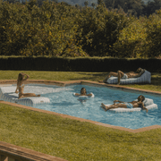 Blue, white and red fabric noodle - luxury Pool float by FUNBOY